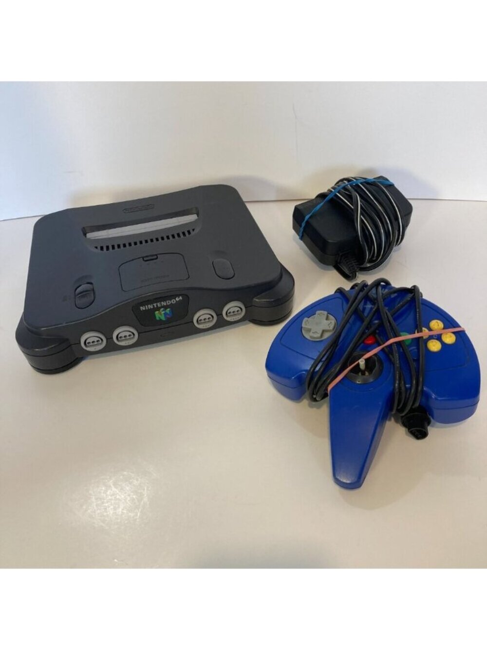 Nintendo 64 N64 Console System Bundle Power Cord + SuperPad 64 Controller No AV